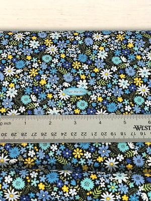 Fat Quarter - Bloom - Spring - Packed Flowers Blue