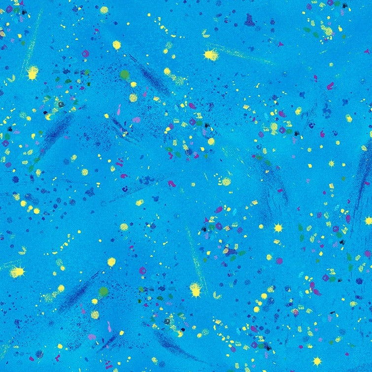 Utopia - Small Metallic Paint Splatters Aqua