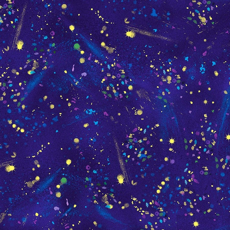 Utopia - Small Metallic Paint Splatters Blue