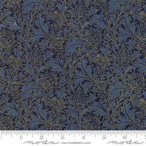 Moda Fabrics 108" Wide Morris Holiday Met Indigo Quilt Back 11144 21M