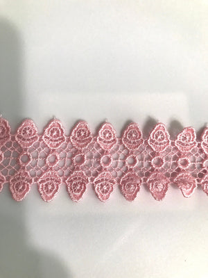 Delicate Pink Lace Trim, Floral Lace Trim