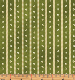 Liberty Hill Twill Daisy Stripe Green Benartex