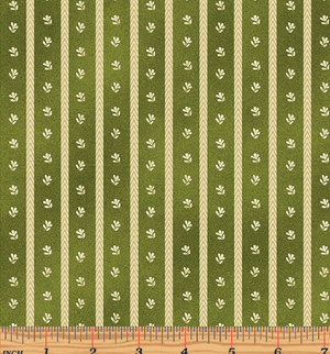 Liberty Hill - Twill Daisy Stripe Green