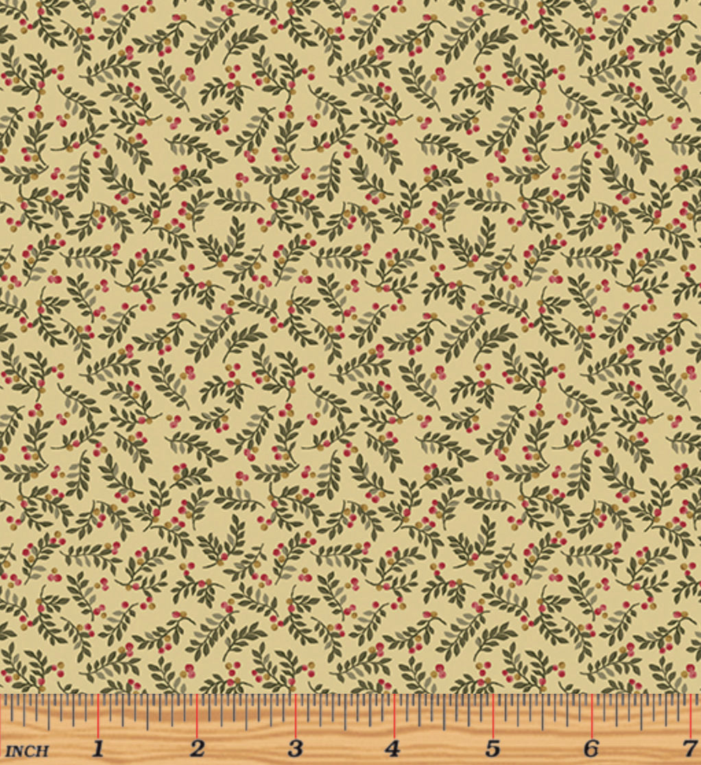 Liberty Hill - Leaves & Berries Natural/Multi Yardage