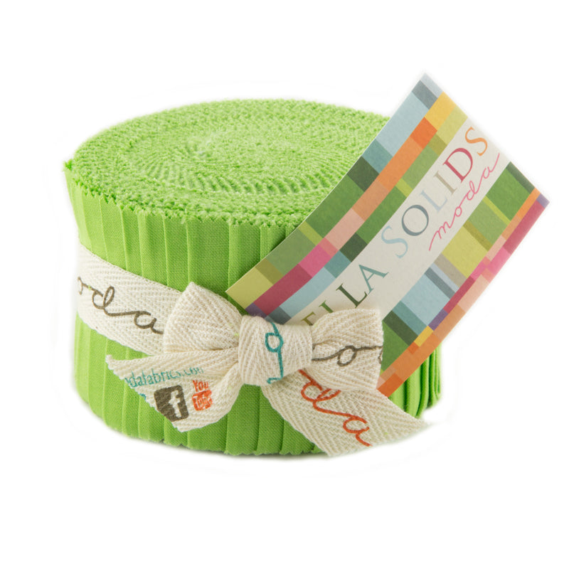 Moda Fabrics - Bella Solids Lime Junior Jelly Roll 9900JJR 75