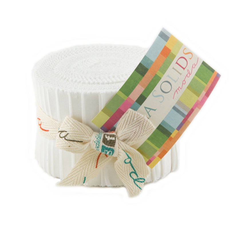 Moda Fabrics - Bella Solids White Junior Jelly Roll 9900JJR 98