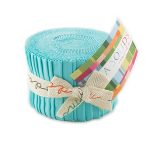 Moda Fabrics - Bella Solids Robins Egg Blue Junior Jelly Roll 9900JJR 85