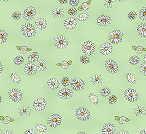 Daisy, Daisy Floral Light Olive by Clothworks | Royal Motif Fabrics