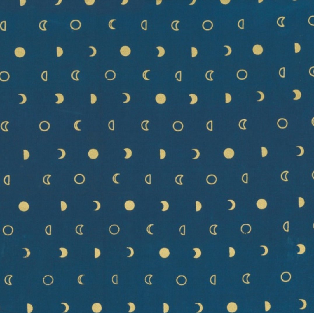 Indah Batiks - Moons Navy/Gold Batik - Remnant