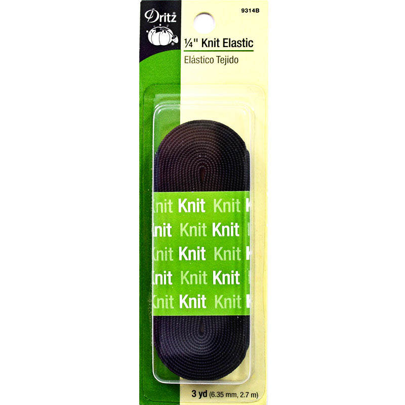 1/4″ Knit Elastic Black 3 yd long by Dritz 9314B