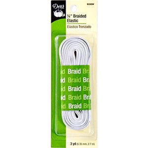 1/4″ Braided Elastic White 3 yd by Dritz 9330W