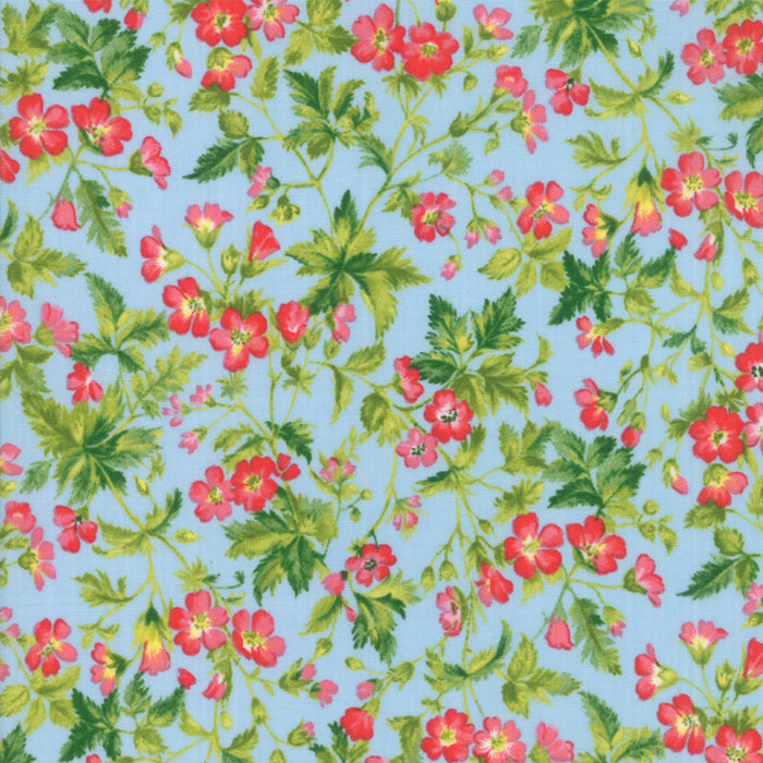 Wildflowers IX Bluebell - Dogwood Blossom Light Blue Yardage