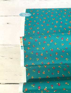 Fat Quarter - Bloom - Autumn - Floral Scatter Teal