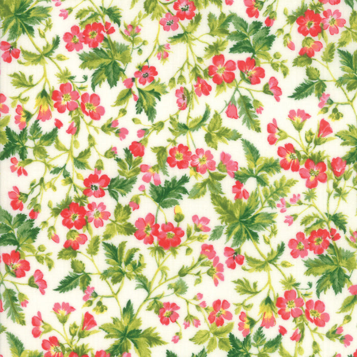 Wildflowers IX Linen - Dogwood Blossom White Yardage