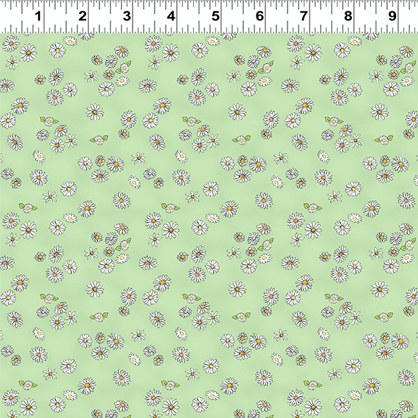 Daisy, Daisy Floral Light Olive by Clothworks | Royal Motif Fabrics