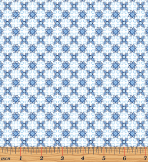 Gabrielle - Foulard Blue/White Yardage