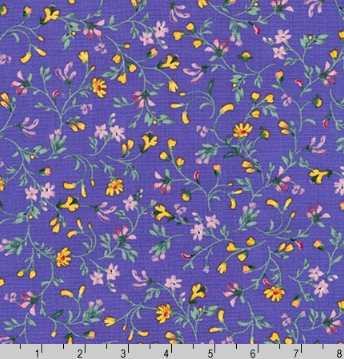 Woodside Blossom Floral Periwinkle by Robert Kaufman | Designer Fabric