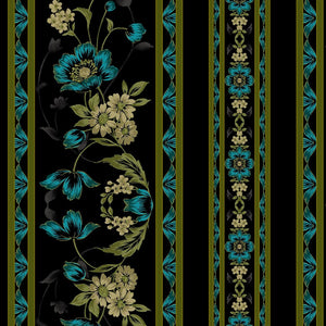 Midnight Garden - Border Teal by RJR