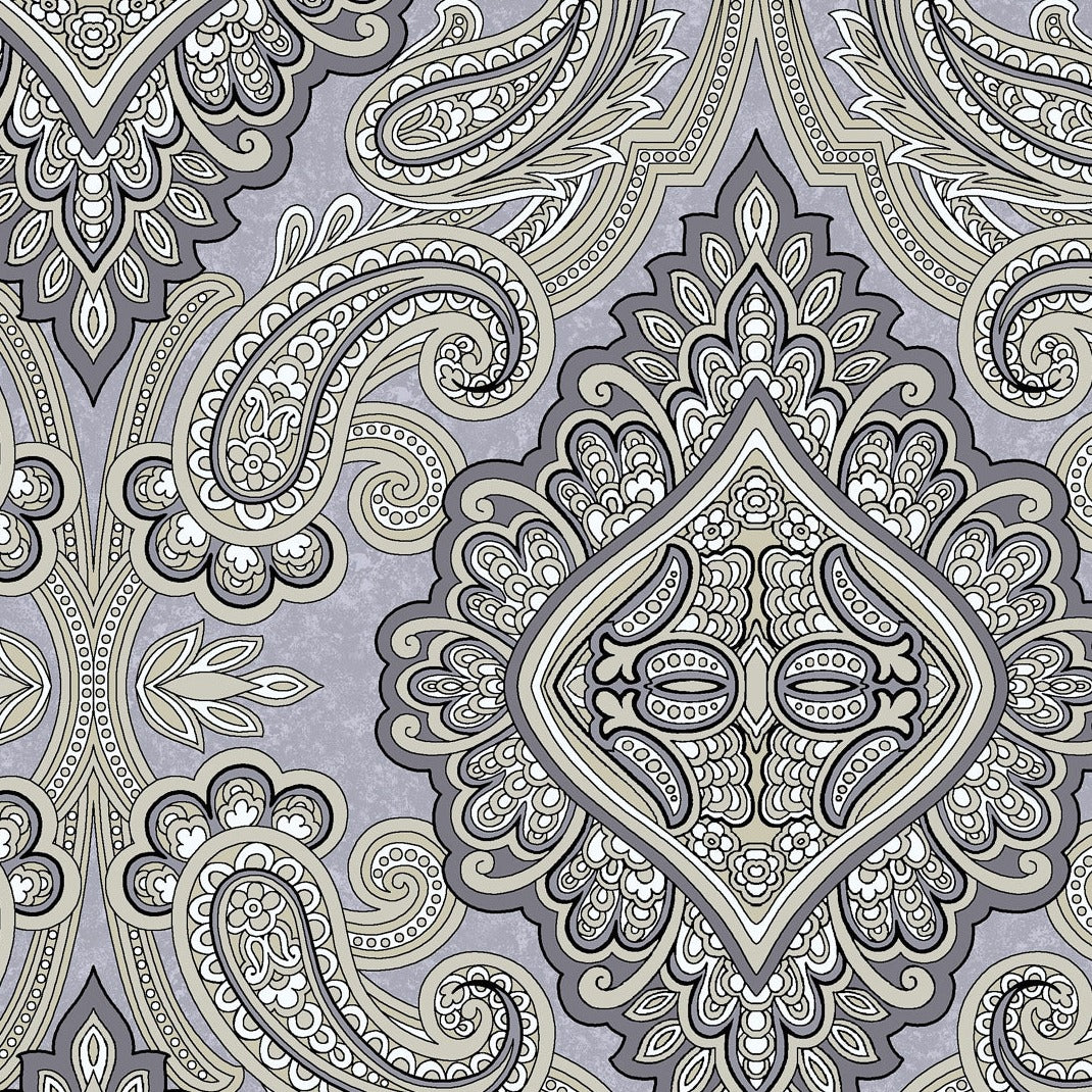 RJR Fabrics - Aruba Paisley Gray Taupe