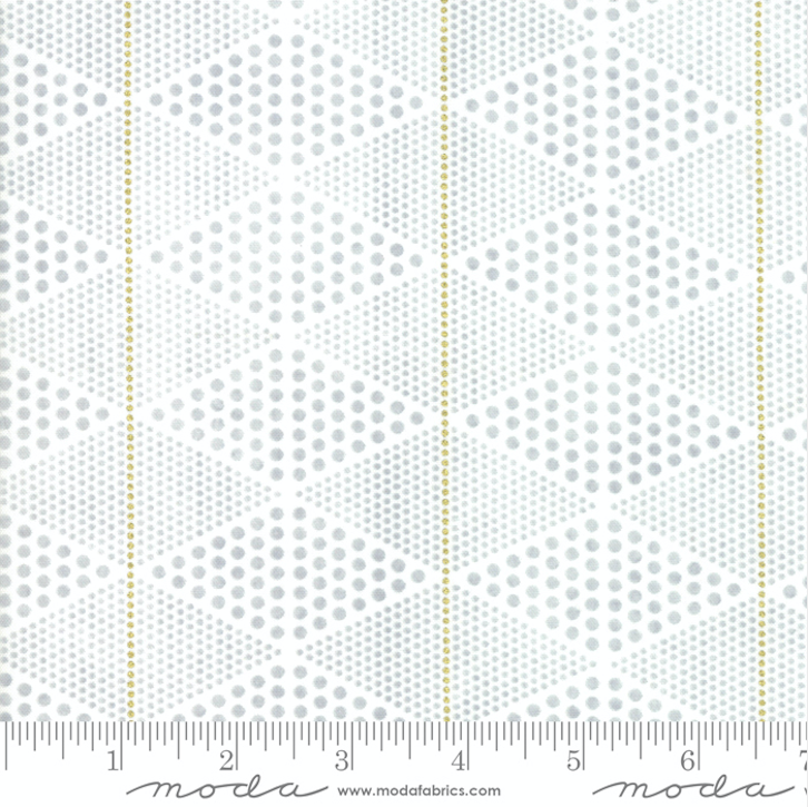 Day in Paris Diamonds White Metallic by Zen Chic Moda | Modern Fabrics