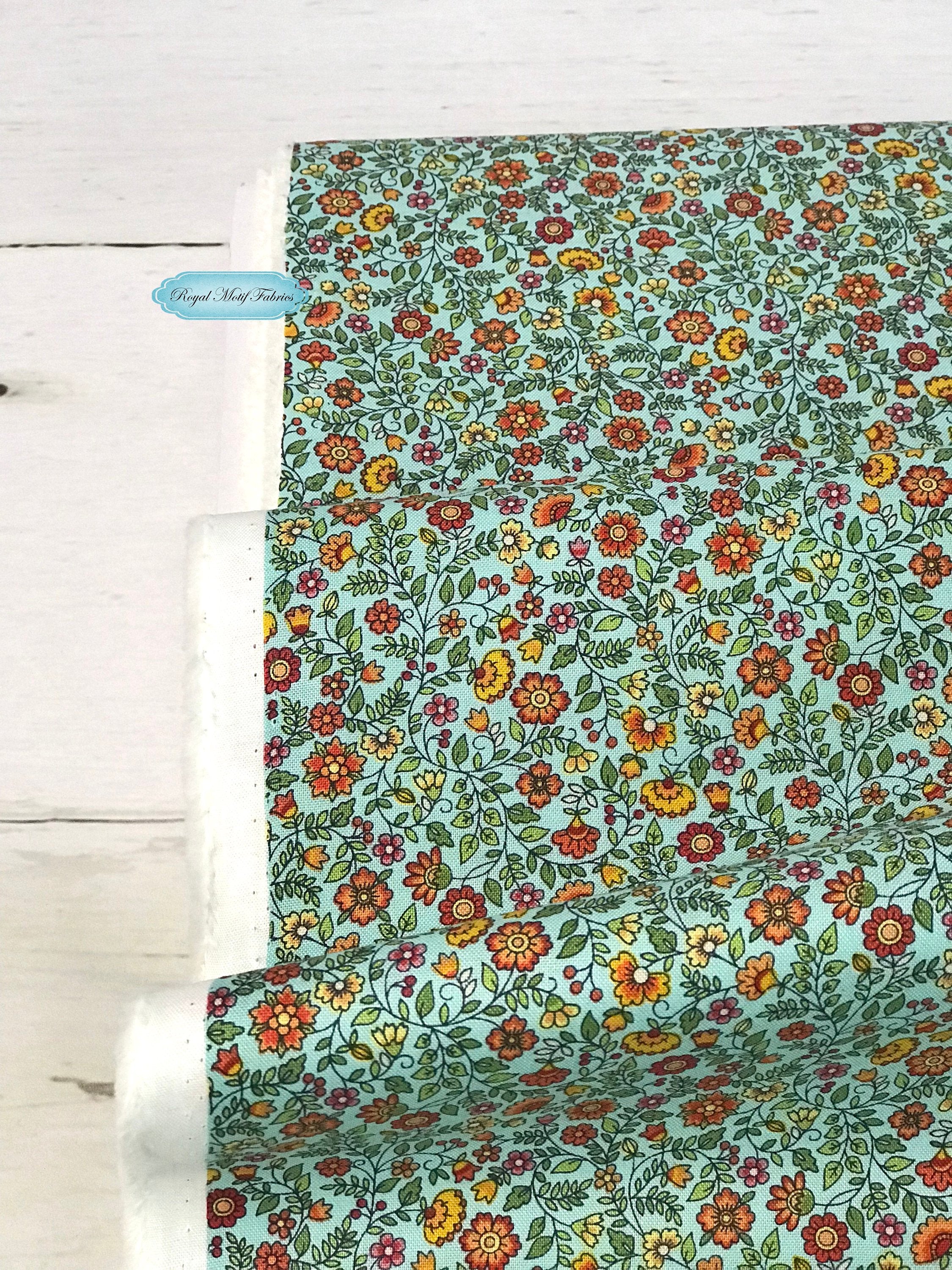 Fat Quarter - Bloom - Autumn - Floral Scroll Teal