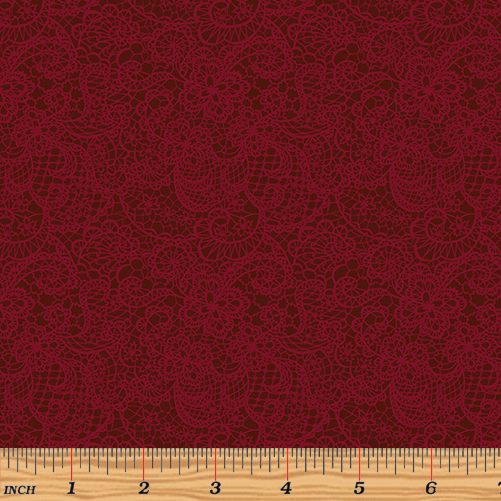 A Festive Season 3 Festive Lace Dark Red 2619-19 by Benartex