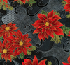 Holiday Flourish 12 Gold Metallic Florals on Black by Robert Kaufman