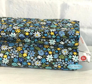 Fat Quarter - Bloom - Spring - Packed Flowers Blue