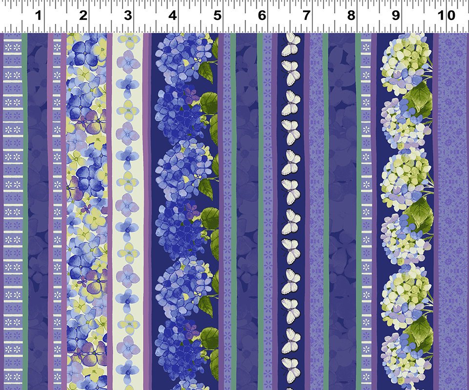 Heavenly Hydrangeas - Royal Blue Yardage