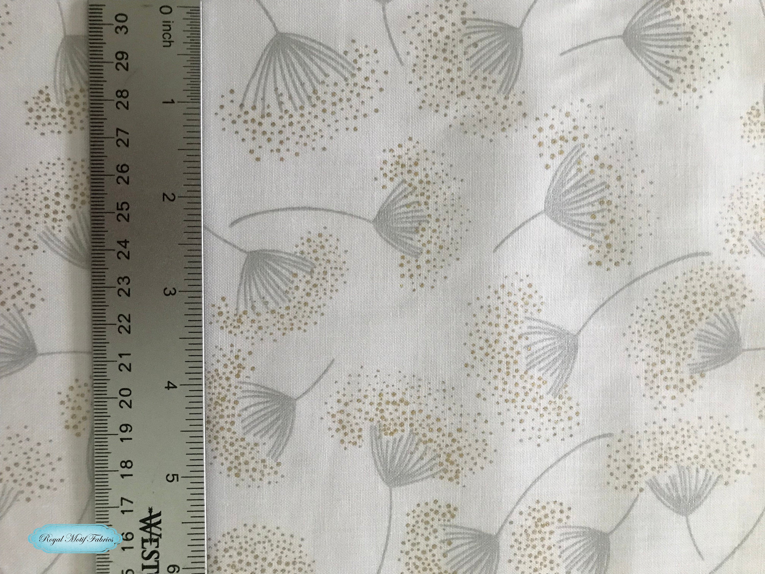 Sparkle and Fade - White/Metallic - with Silver & Gold Metallic Accent Yardage