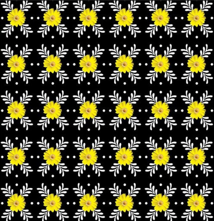 Oops A Daisy - Daisy Geo Black Yardage