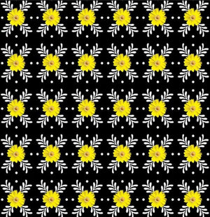 Oops A Daisy - Daisy Geo Black Yardage