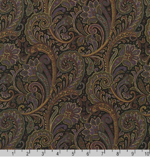 Paisley Prints Black by Robert Kaufman | Designer Fabric | Royal Motif