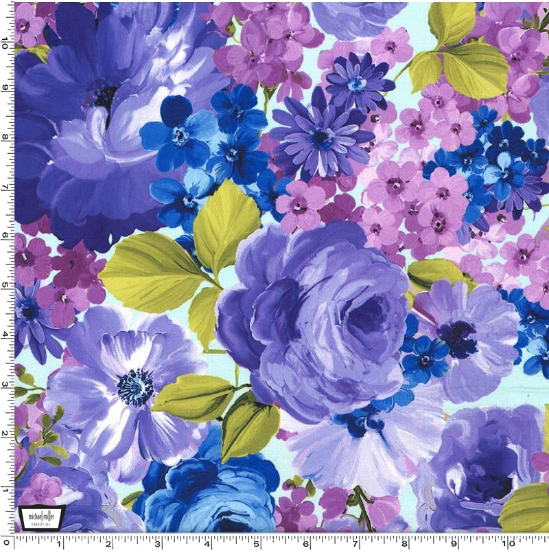 Paradise Dreams Fantasy Bloom Violet by Michael Miller | Digital Print