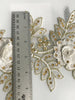 Embellished Gold & White Floral Wedding Lace Trim | Bridal Laces