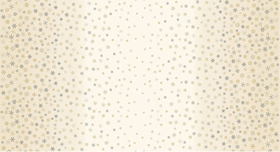 Andover Fabrics - Ombre Snowflake Cream Metallic by Makower UK