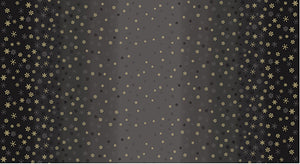 Andover Fabrics - Ombre Snowflake Black Metallic by Makower UK