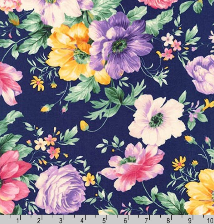 Woodside Blossom Floral Navy SRK-17099-9 by Robert Kaufman