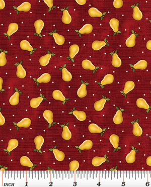 Folk Art Basics - Pear Dot Dark Red Yardage