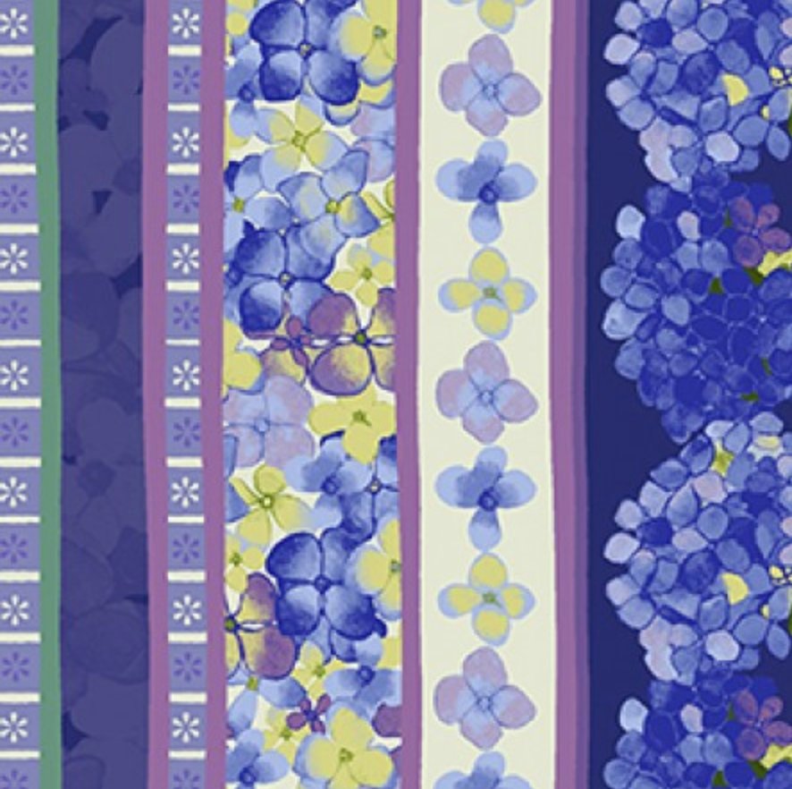 Heavenly Hydrangeas - Royal Blue Yardage