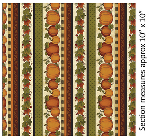 Harvest Berry - Pumpkin Stripe Cream/Multi Yardage