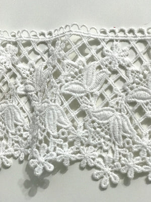 White Floral Wedding Lace Trim