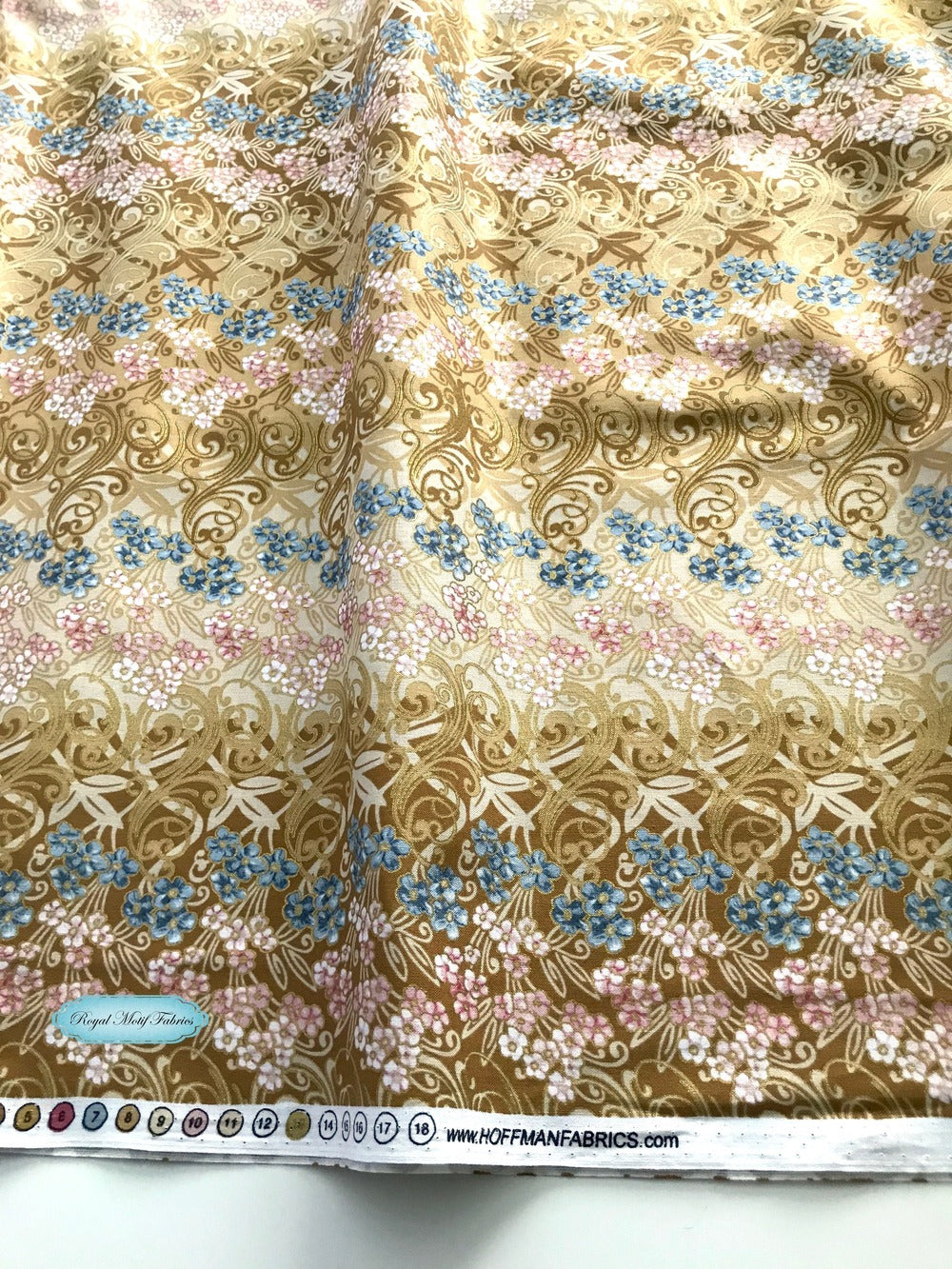 Fairy Briar Metallic Cream/Gold Yardage