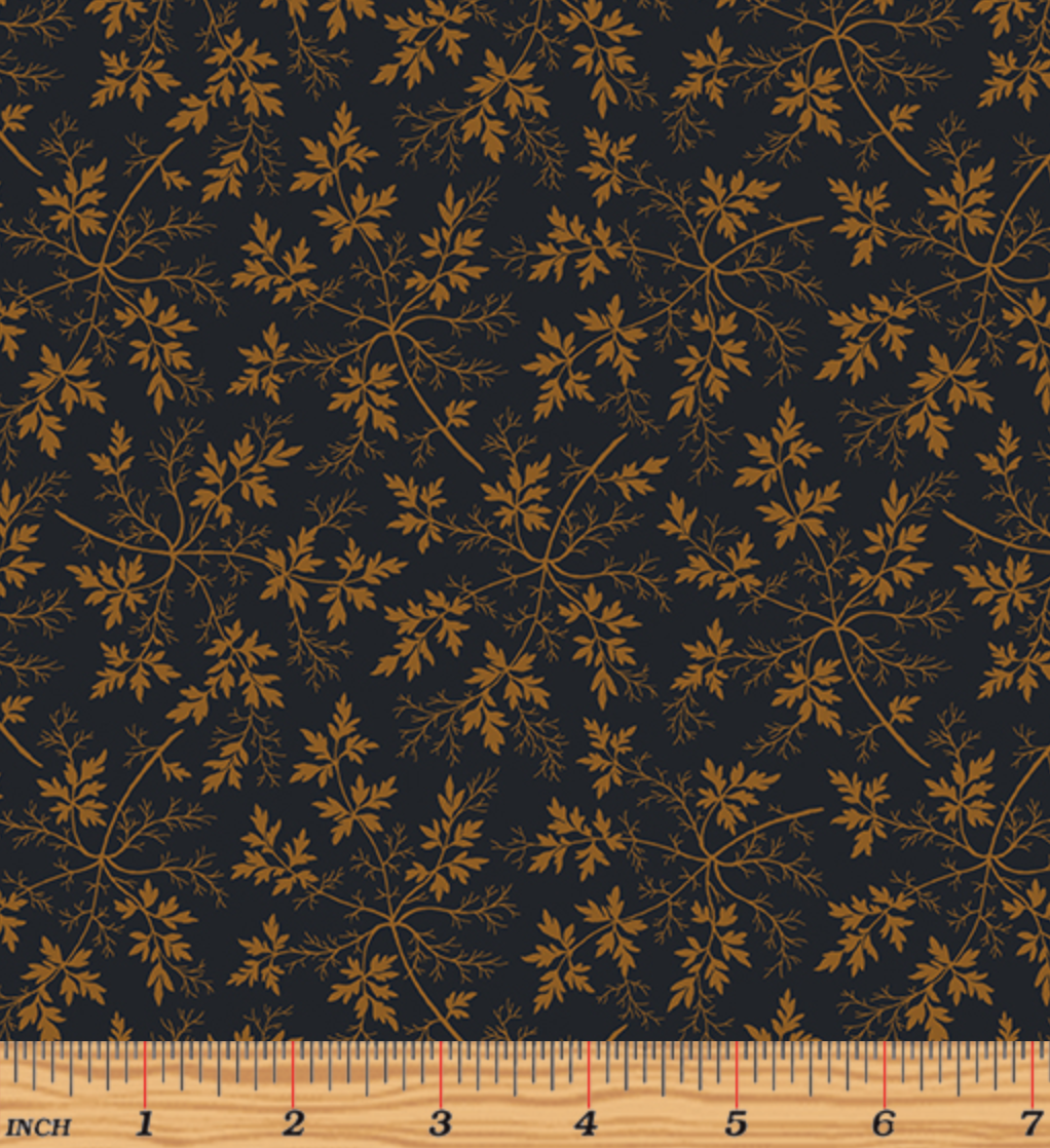 Benartex - Modern Antiques - Leaves Navy