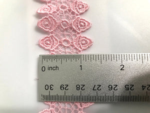 Delicate Pink Lace Trim, Floral Lace Trim