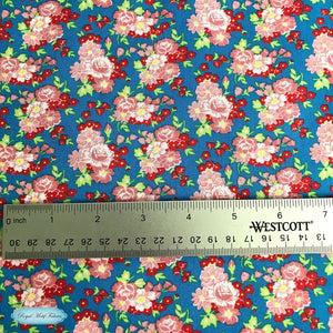 Amorette - Roses Blue/Pink Yardage