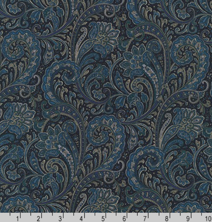 Paisley Prints Navy by Robert Kaufman | Designer Fabrics | Royal Motif