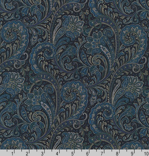 Paisley Prints Navy by Robert Kaufman | Designer Fabrics | Royal Motif