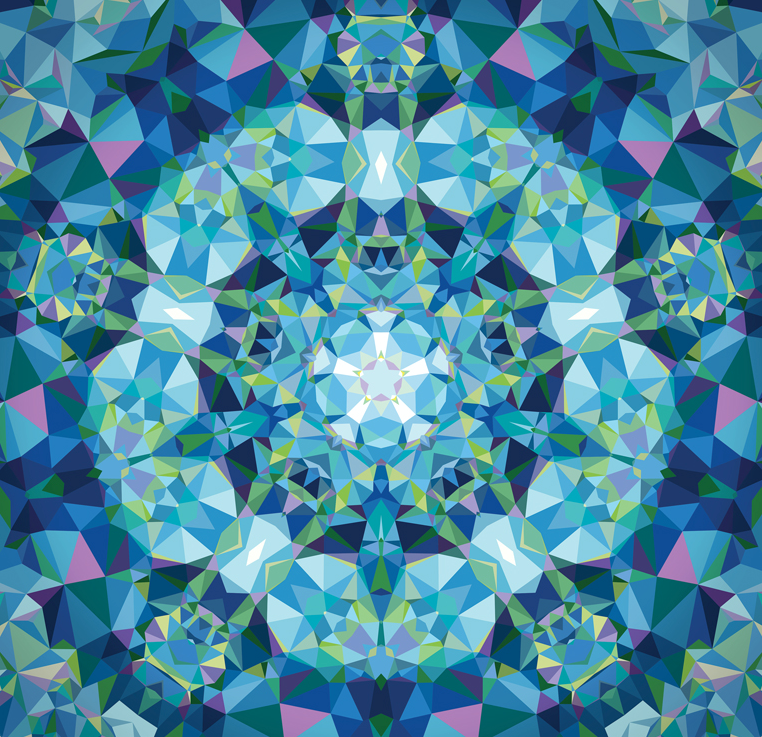 Moda - Gradients Kaleidoscope Panel Blue