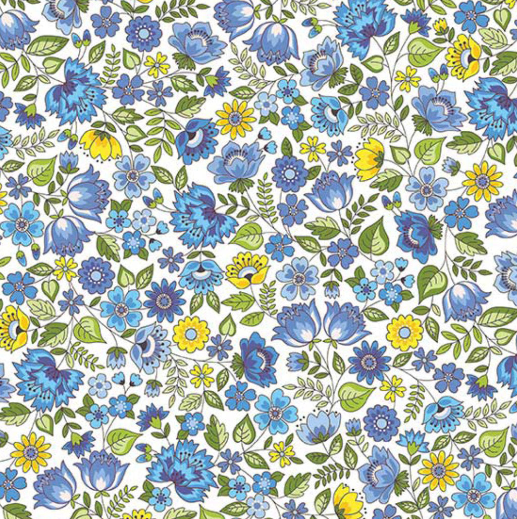 Bloom - Spring - Chintz Blue Yardage